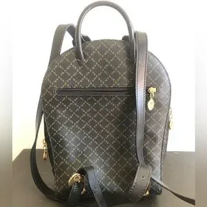 Vintage La Tour Eiffel Paris Mini Backpack - Dark Blue and Gold Leather Bag La Tour Eiffel Leather Exterior Medium Bags & Handbags for  main image 3